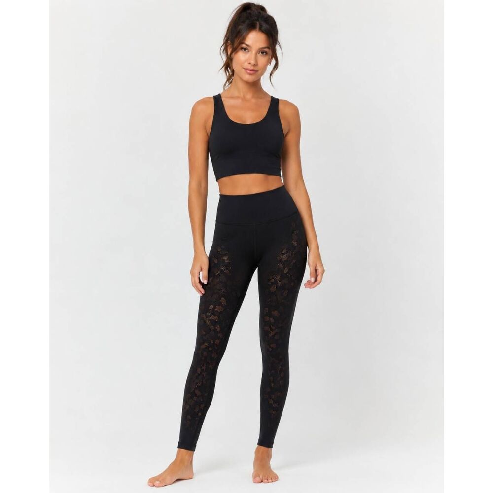Lululemon Women’s Leggings Size 4 Black Orange Pattern High Rise Athletic Yoga P
